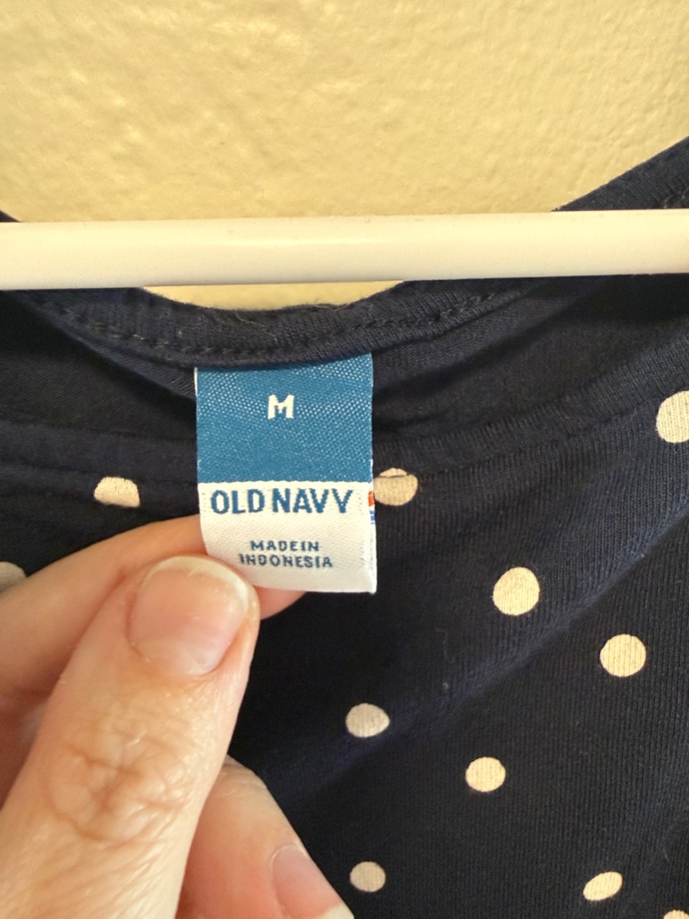 Old Navy Navy Polka Dot Sleeveless Midi Dress - Picture 2 of 3